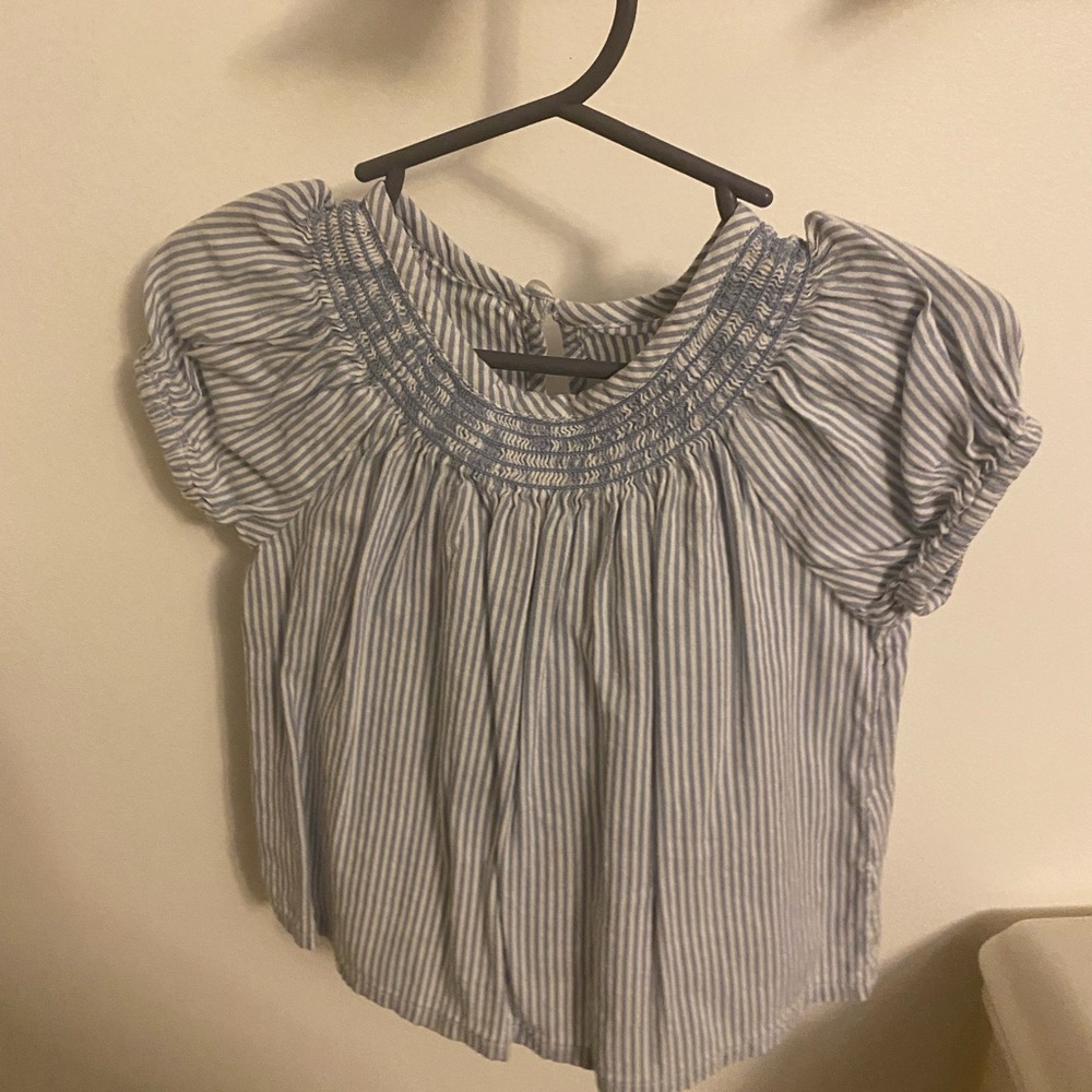 Old navy blue and white striped shirt